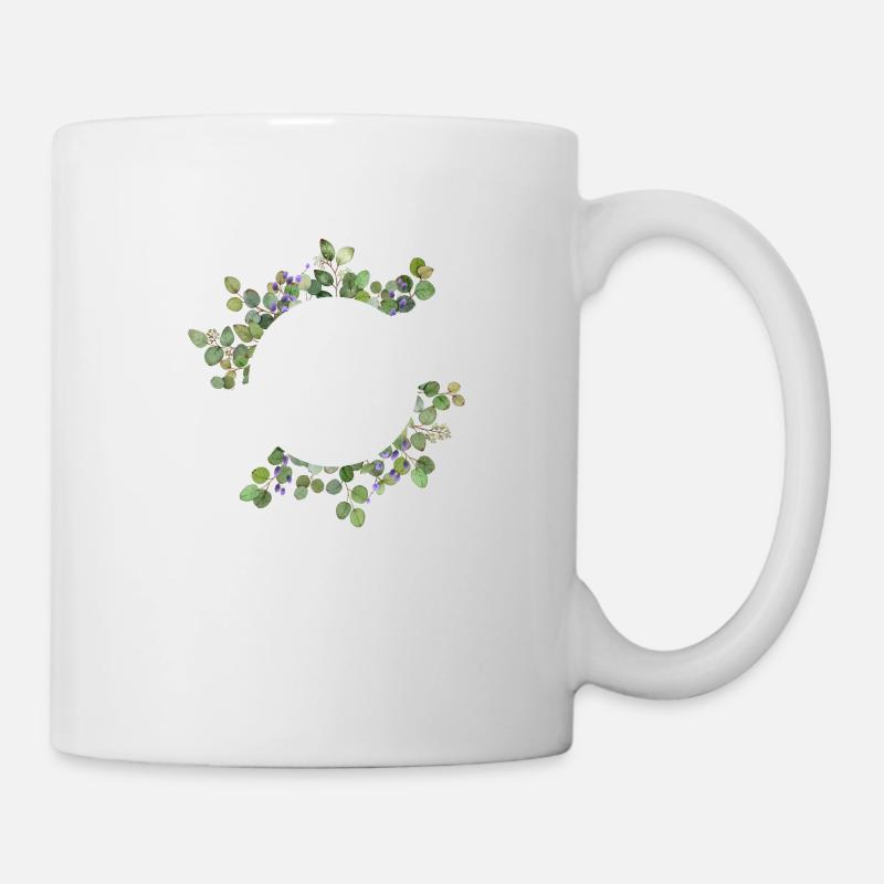 Couronne Rustique Eucalyptus Lavande - Mug blanc - blanc
