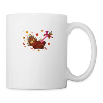 Thanksgiving Running Turkey - Mug blanc - blanc - Droite