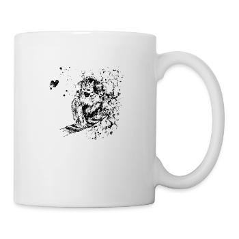 Affe am Seil - Tasse - Weiß - Rechts