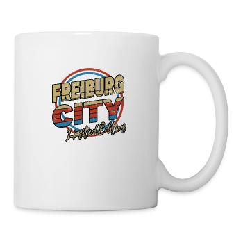 Freiburg Germany City Font 80s style - Mug - white - Right