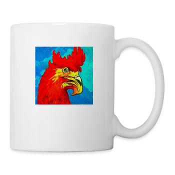 Illustration d’un coq, dans le style Van Gogh - Mug blanc - blanc - Droite