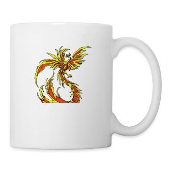 Illustration of a phoenix, vector style - Mug - white - Right