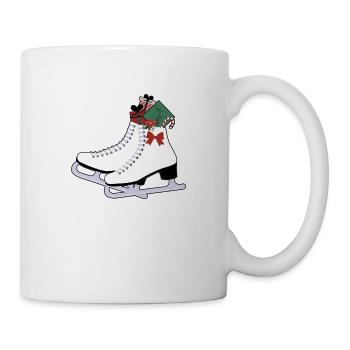 Schlittschuhe Weihnachten - Tasse - Weiß - Rechts