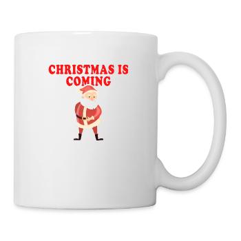 Christmas Is Coming le père-noël - Mug blanc - blanc - Droite