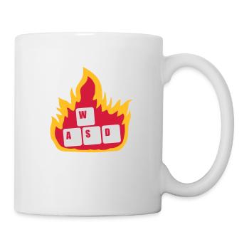 Nerd Computer WASD Clavier - Mug blanc - blanc - Droite