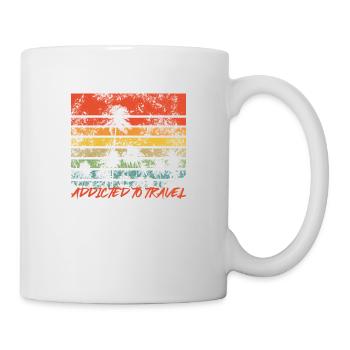 Palm Retro Addicted to travel - Mug - white - Right