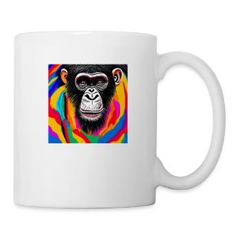 Illustration d’un portrait de chimpanzé - Mug blanc - blanc - Droite