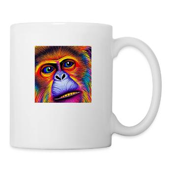 Illustration of a portrait of a chimpanzee - Mug - white - Right