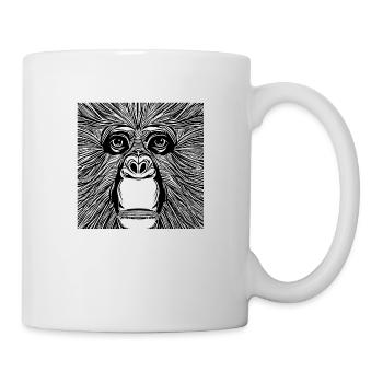 Illustration of a portrait of a chimpanzee - Mug - white - Right