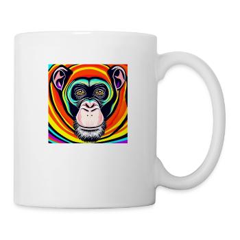 Illustration of a portrait of a chimpanzee - Mug - white - Right