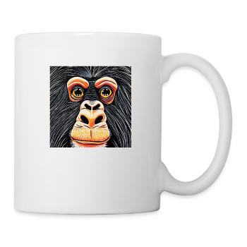 Illustration d’un portrait de chimpanzé - Mug blanc - blanc - Droite