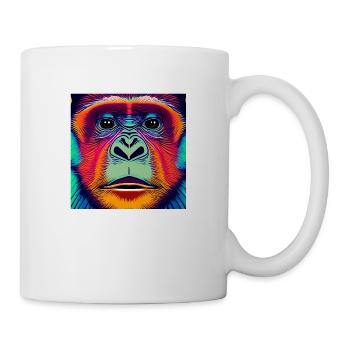 Illustration of a portrait of a chimpanzee - Mug - white - Right