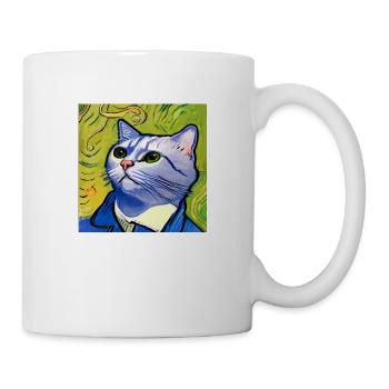 Katze gemalt von Van Gogh - Tasse - Weiß - Rechts
