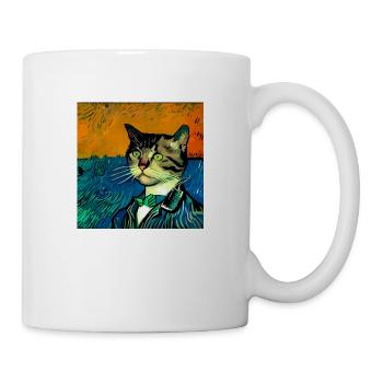 Katze gemalt von Van Gogh - Tasse - Weiß - Rechts