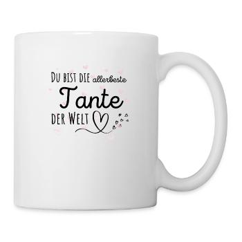 Beste Tante 2023 / Patentante / Du wirst Tante - Tasse - Weiß - Rechts