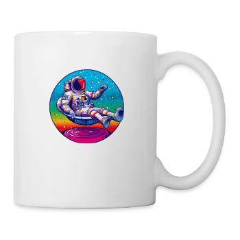 Funky astronaut in space takes a bath - Mug - white - Right