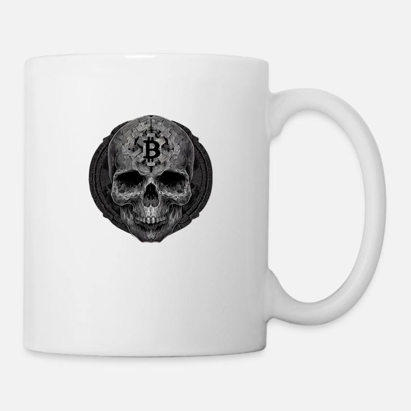 Fusion de la mort et Bitcoin - Mug blanc - blanc