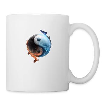 Ying et Yang Feu et glace en équilibre - Mug blanc - blanc - Droite