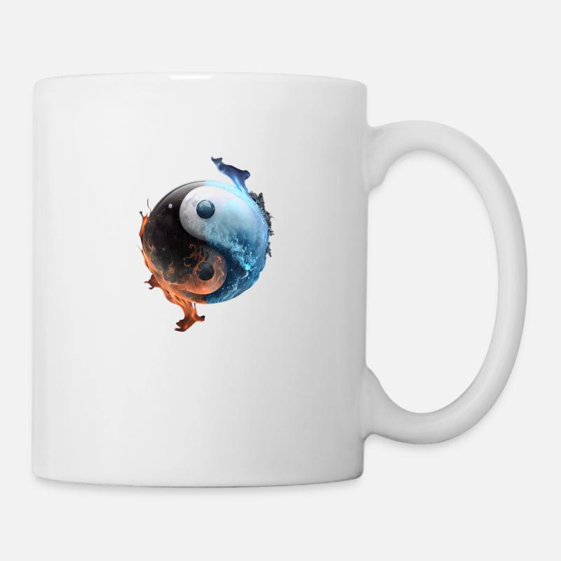 Ying et Yang Feu et glace en équilibre - Mug blanc - blanc