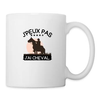 j'peux pas j'ai cheval - Mug blanc - blanc - Droite