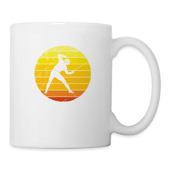 Fencing épée fencing retro sunset fencer - Mug - white - Right