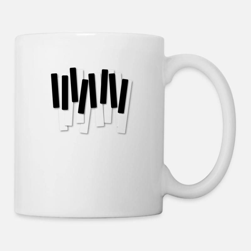 DAS LEBEN IST WIE EIN PIANO KEYBOARD ART DESIGN - Tasse - Weiß