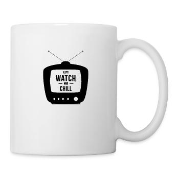 Fernsehen lässt Silhouette zuschauen und chillen - Tasse - Weiß - Rechts