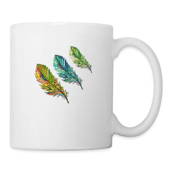 Feder - Tasse - Weiß - Rechts