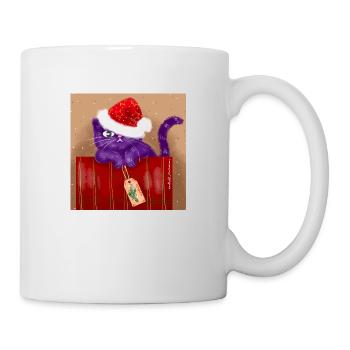 Weihnachtskatze - Tasse - Weiß - Rechts