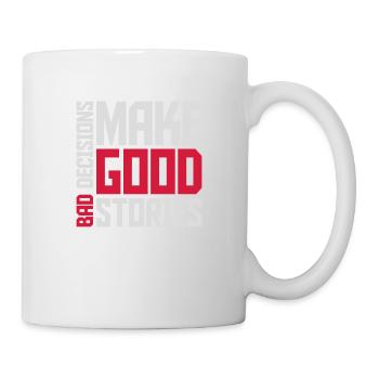 bad decisions great stories - Mug - white - Right