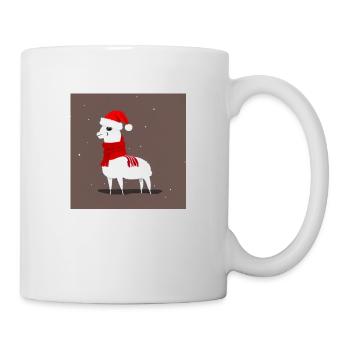 Lama Rot-Weiß Weihnachtsschal 2 - Tasse - Weiß - Rechts