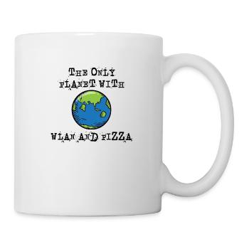 The only planet with Wi-Fi and pizza - Mug - white - Right