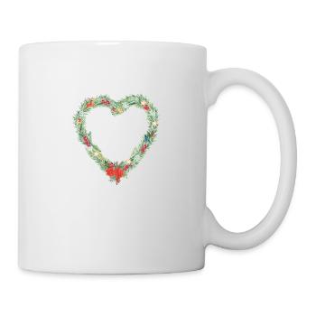 Herz Weihnachten Winter personalisierbar - Tasse - Weiß - Rechts
