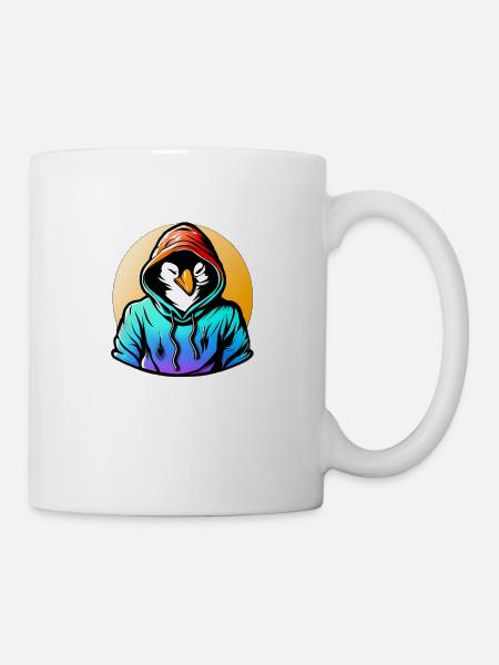 Pinguin mit Pullover - Tasse - Weiß