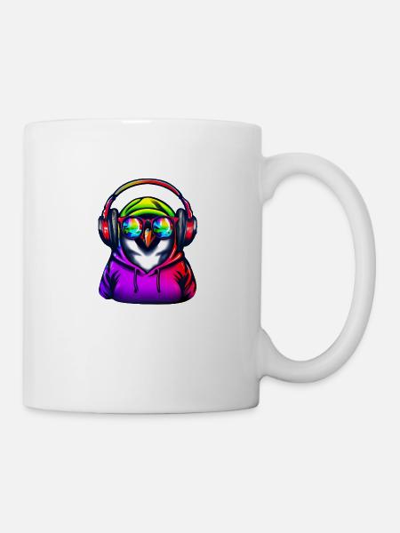 Pingouin avec pull et lunettes de soleil - Mug blanc - blanc
