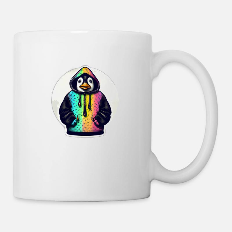 Pingouin avec pull coloré - Mug blanc - blanc