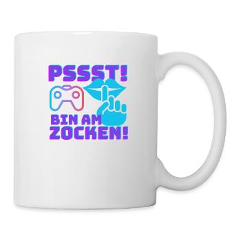 Pssst bin am zocken Gamer Geschenk - Tasse - Weiß - Rechts