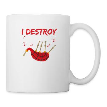 I Destroy Silence Bagpiper Scotsman Bagpipe - Tasse - Weiß - Rechts
