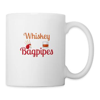Running On Whiskey & Bagpipes Bagpiping Scotsman B - Tasse - Weiß - Rechts