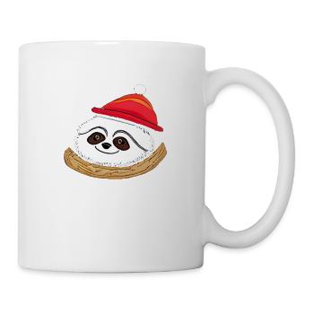 Faultier Weihnachten süß lustig Faultiere Tier 10 - Tasse - Weiß - Rechts