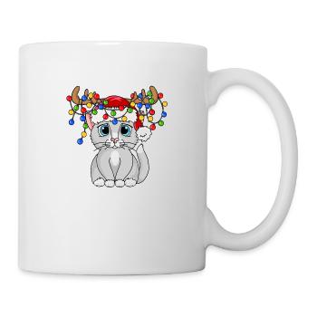 Weihnachts Mieze - Tasse - Weiß - Rechts