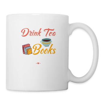 Drink Tea Read Books Be Happy Book Lover Reading - Mug - white - Right