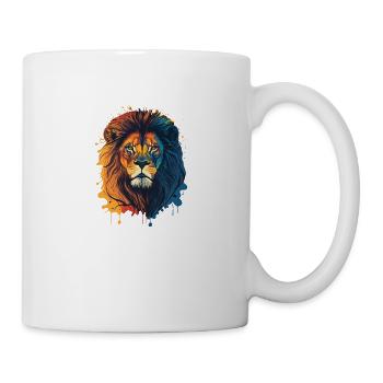 Colorful Lion Portrait - Mug - white - Right