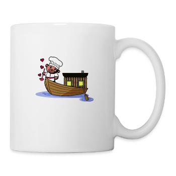 Teddybär Koch Seemann Boot Seefahrer kochen Ahoi - Tasse - Weiß - Rechts