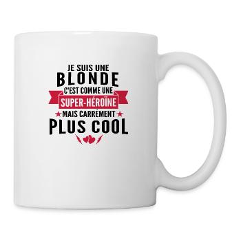 je suis une blonde / cadeau humour blonde - Mug blanc - blanc - Droite