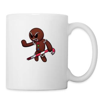 Evil Gingerbread Man Ready For Battle - Mug - white - Right