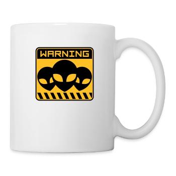 Avertissement Alien Design Shield - Mug blanc - blanc - Droite