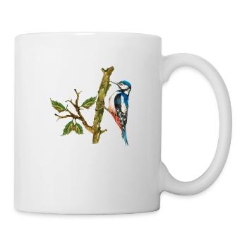 Bunter Vogel - Tasse - Weiß - Rechts