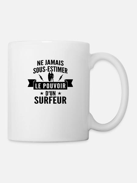 cadeau humour surfeur - Mug blanc - blanc