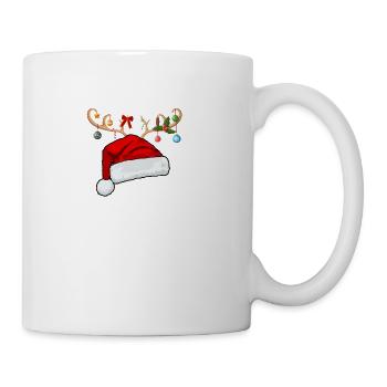 Brief W Weihnachtsmütze - Tasse - Weiß - Rechts